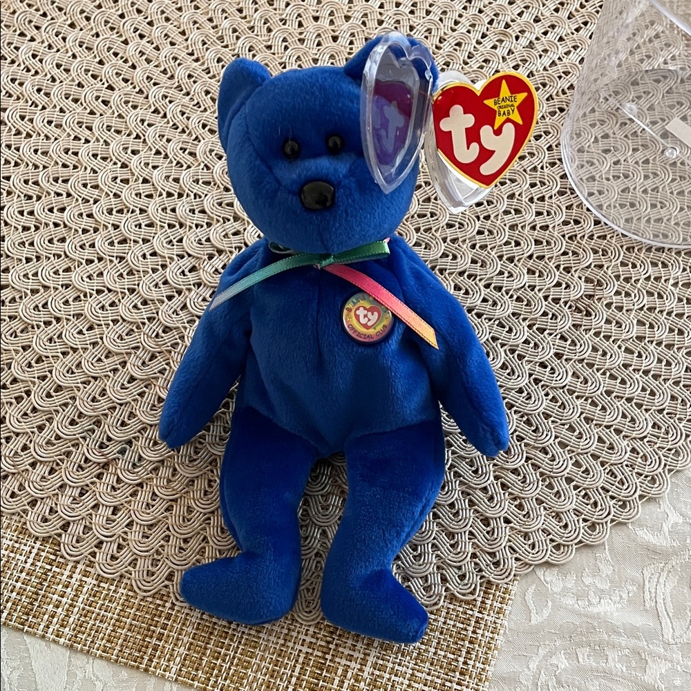 TY Beanie Baby Clubby 1998 Plush Blue Stuffed Animal for Kids